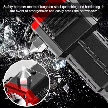 Torch Light, LED 3W Torch Light Rechargeable Torch Flashlight, Long Distance Beam Range Car Rescue Torch with Hammer Window Glass and Seat Belt Cutter Built Portable - Image 5