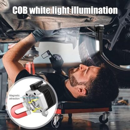 Torch Light, LED 3W Torch Light Rechargeable Torch Flashlight, Long Distance Beam Range Car Rescue Torch with Hammer Window Glass and Seat Belt Cutter Built Portable - Image 6